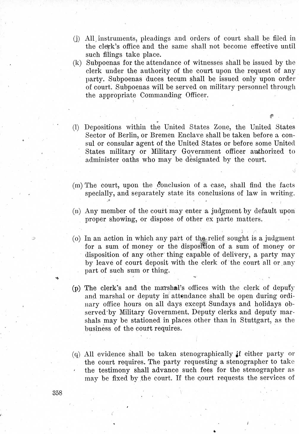 Das Recht der Besatzungsmacht (Deutschland), Proklamationen, Deklerationen, Verordnungen, Gesetze und Bekanntmachungen 1947, Seite 358 (R. Bes. Dtl. 1947, S. 358)