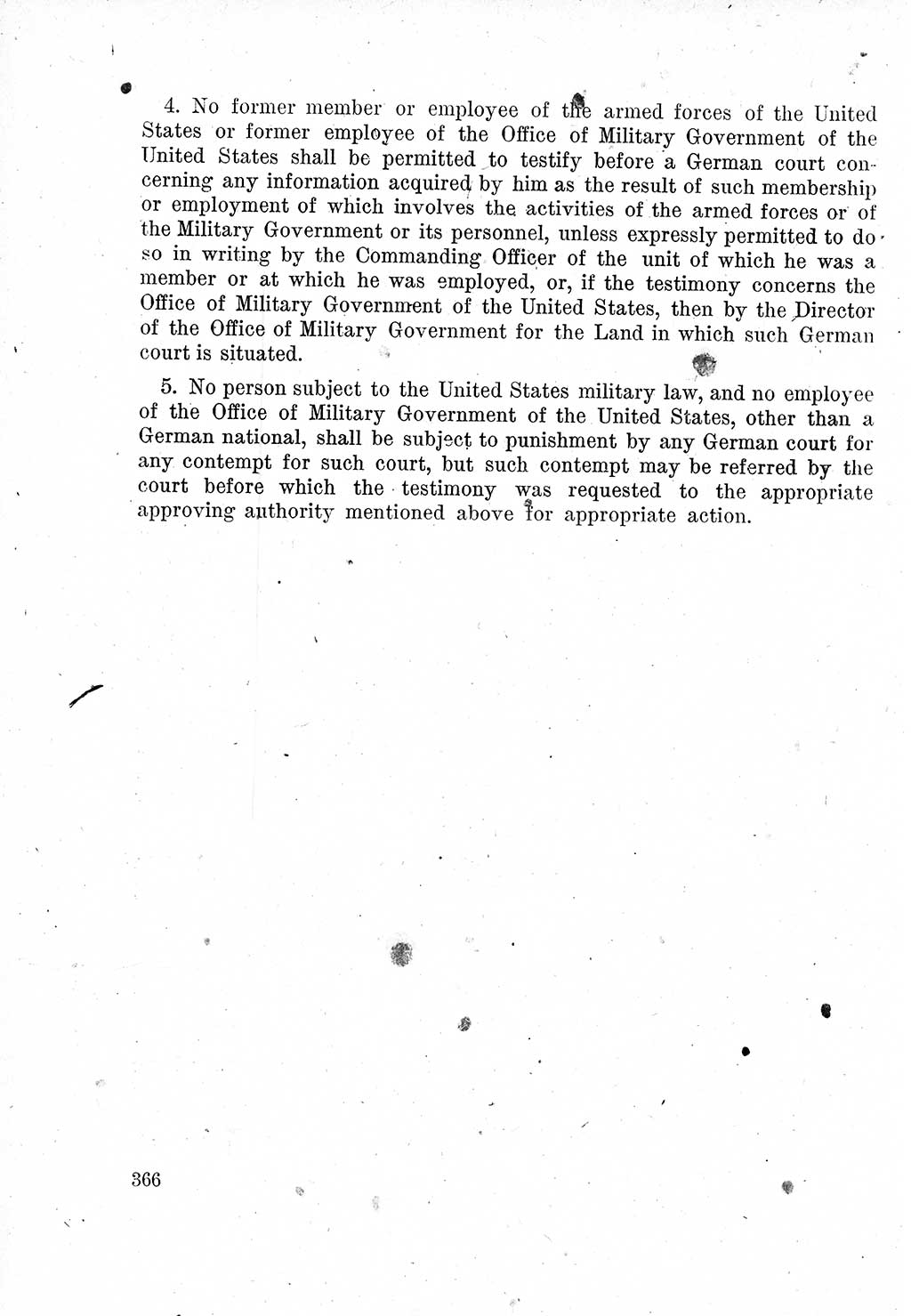 Das Recht der Besatzungsmacht (Deutschland), Proklamationen, Deklerationen, Verordnungen, Gesetze und Bekanntmachungen 1947, Seite 366 (R. Bes. Dtl. 1947, S. 366)