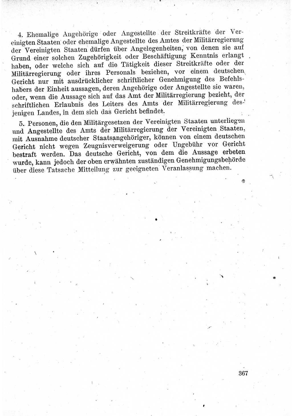 Das Recht der Besatzungsmacht (Deutschland), Proklamationen, Deklerationen, Verordnungen, Gesetze und Bekanntmachungen 1947, Seite 367 (R. Bes. Dtl. 1947, S. 367)