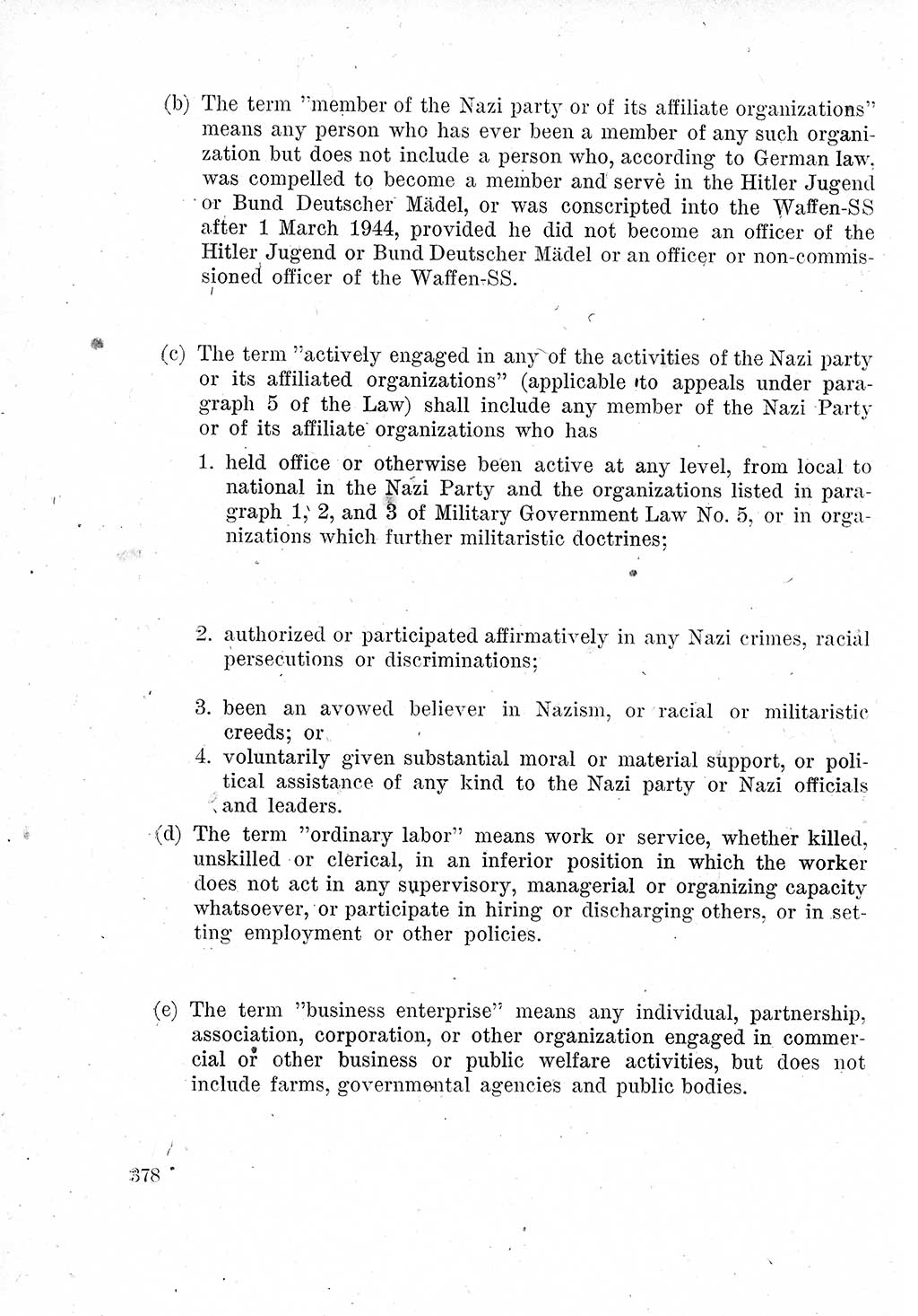 Das Recht der Besatzungsmacht (Deutschland), Proklamationen, Deklerationen, Verordnungen, Gesetze und Bekanntmachungen 1947, Seite 378 (R. Bes. Dtl. 1947, S. 378)