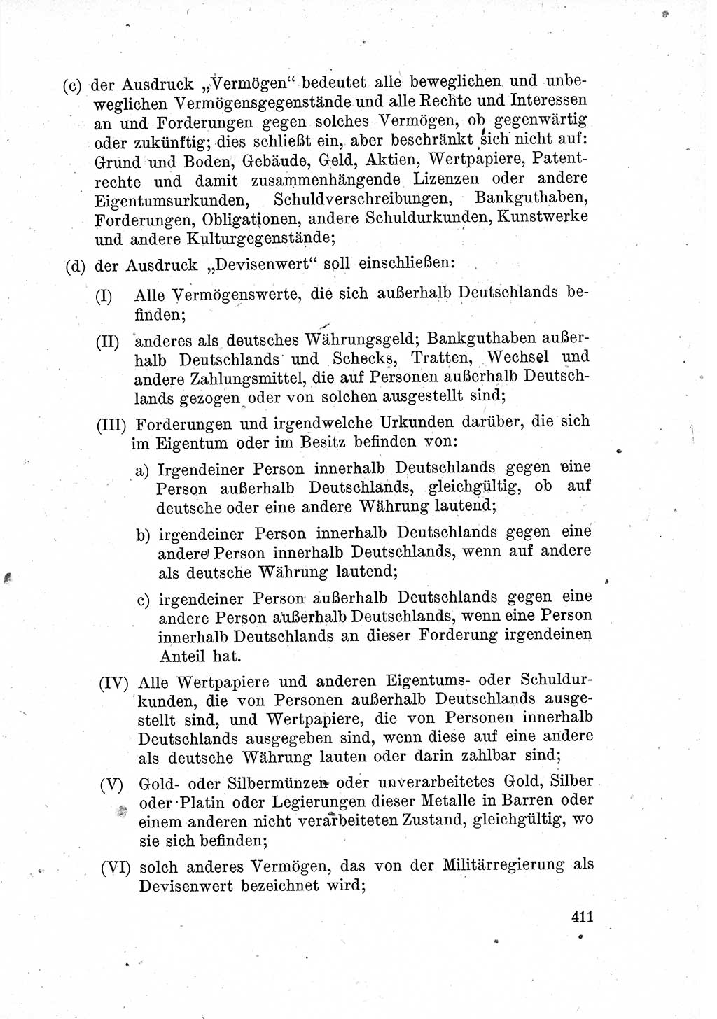Das Recht der Besatzungsmacht (Deutschland), Proklamationen, Deklerationen, Verordnungen, Gesetze und Bekanntmachungen 1947, Seite 411 (R. Bes. Dtl. 1947, S. 411)
