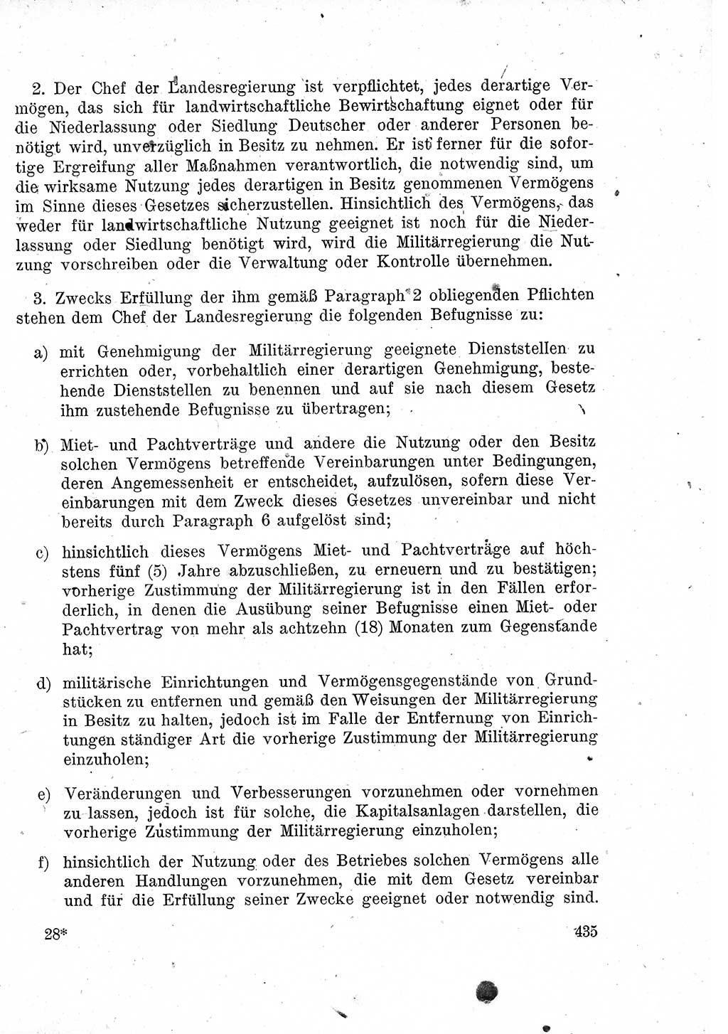 Das Recht der Besatzungsmacht (Deutschland), Proklamationen, Deklerationen, Verordnungen, Gesetze und Bekanntmachungen 1947, Seite 435 (R. Bes. Dtl. 1947, S. 435)