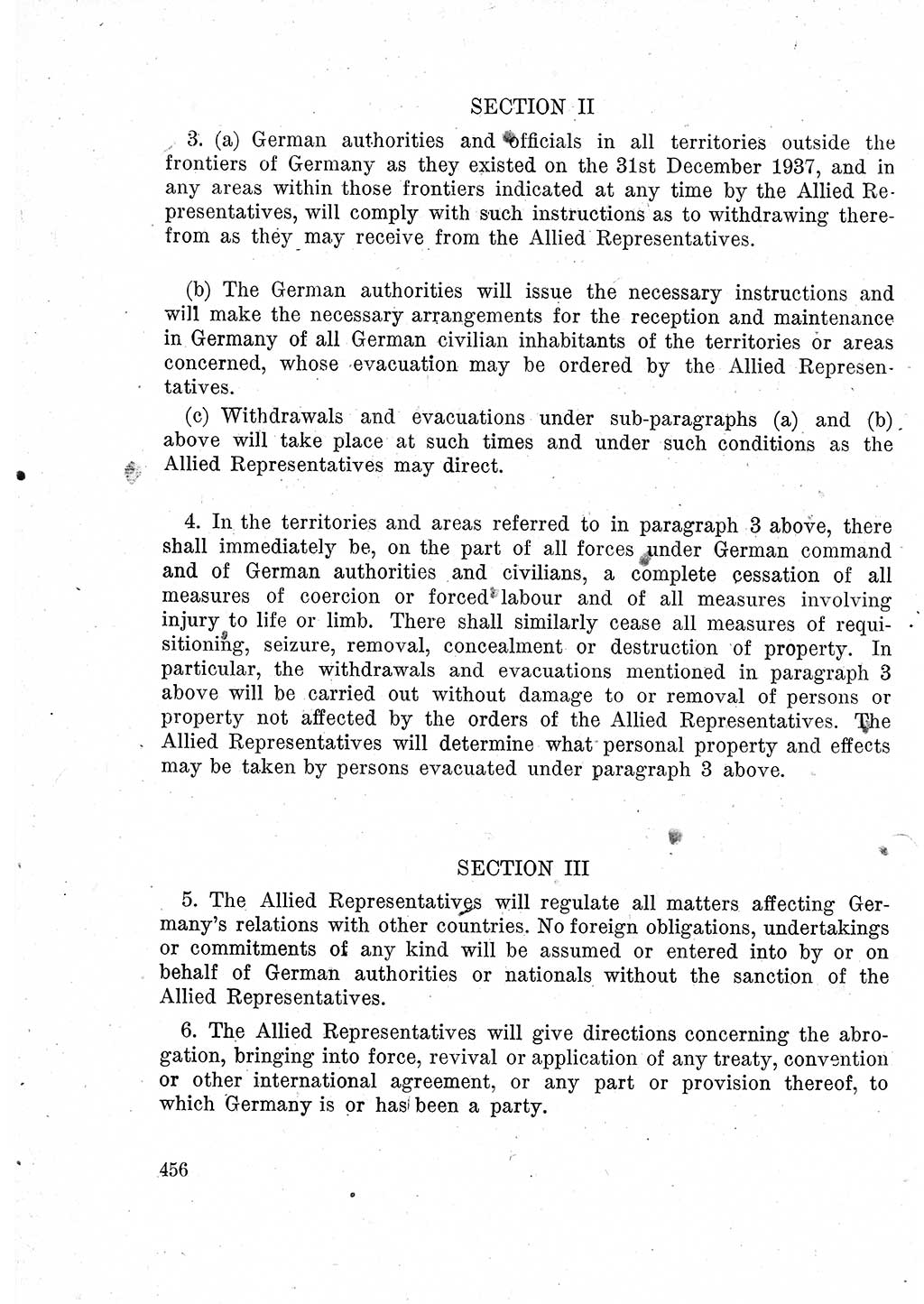 Das Recht der Besatzungsmacht (Deutschland), Proklamationen, Deklerationen, Verordnungen, Gesetze und Bekanntmachungen 1947, Seite 456 (R. Bes. Dtl. 1947, S. 456)