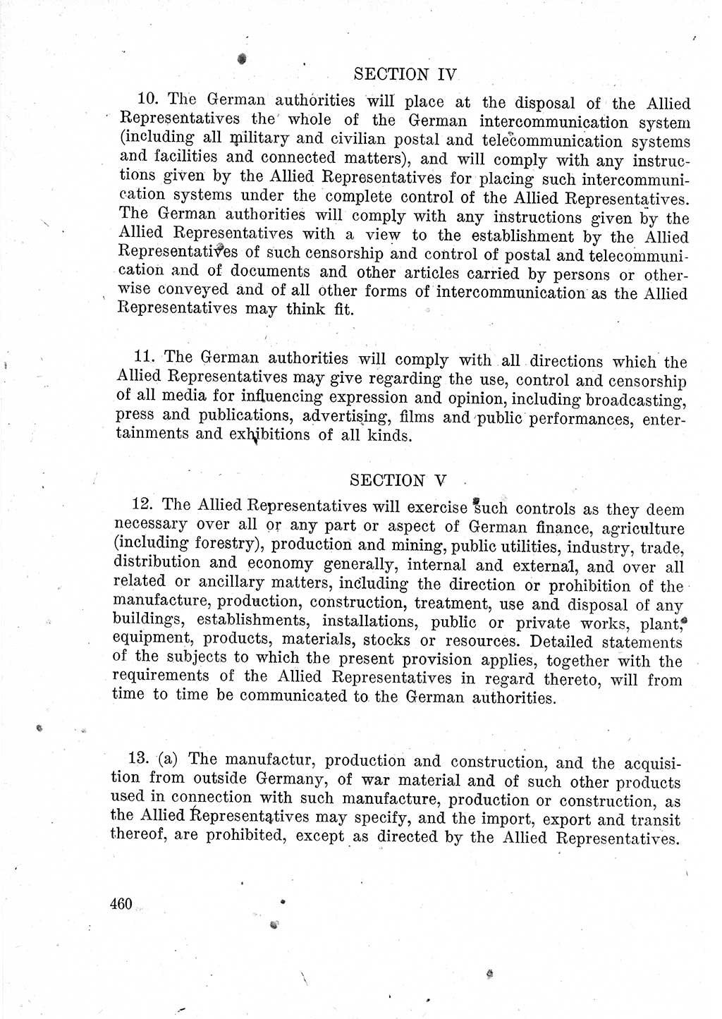 Das Recht der Besatzungsmacht (Deutschland), Proklamationen, Deklerationen, Verordnungen, Gesetze und Bekanntmachungen 1947, Seite 460 (R. Bes. Dtl. 1947, S. 460)