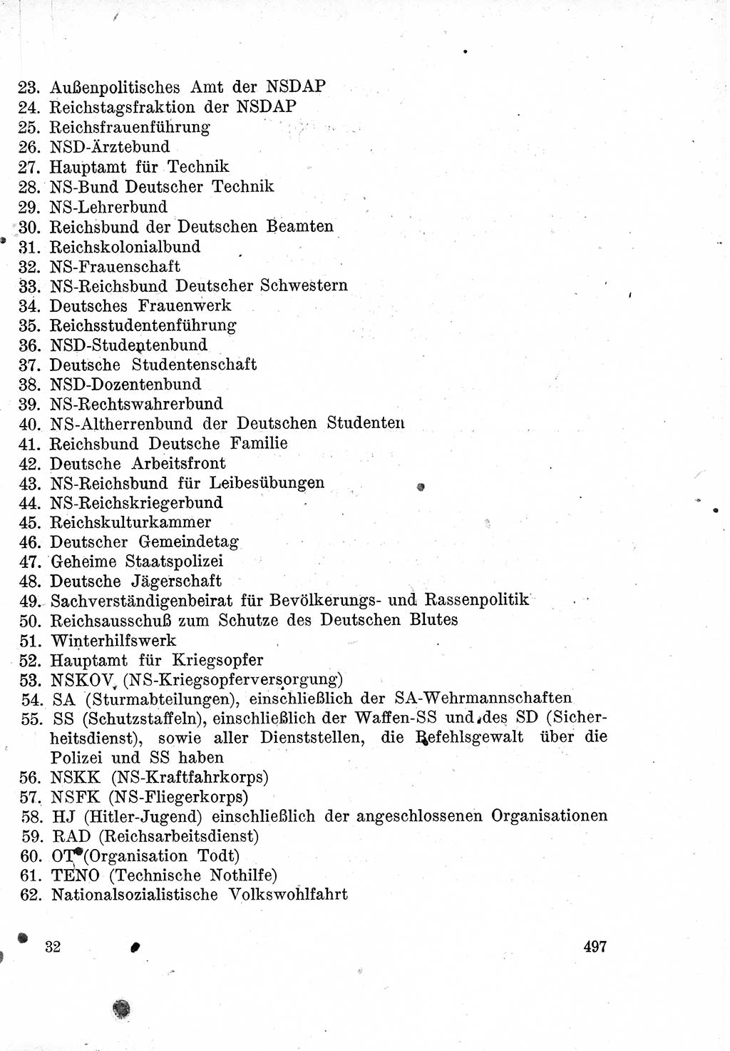 Das Recht der Besatzungsmacht (Deutschland), Proklamationen, Deklerationen, Verordnungen, Gesetze und Bekanntmachungen 1947, Seite 497 (R. Bes. Dtl. 1947, S. 497)