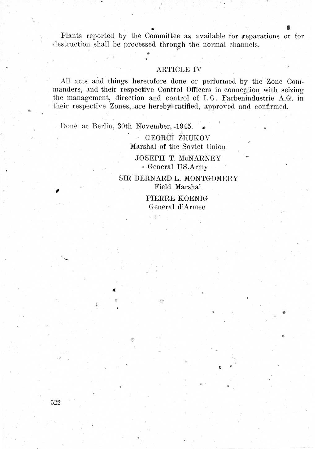 Das Recht der Besatzungsmacht (Deutschland), Proklamationen, Deklerationen, Verordnungen, Gesetze und Bekanntmachungen 1947, Seite 522 (R. Bes. Dtl. 1947, S. 522)