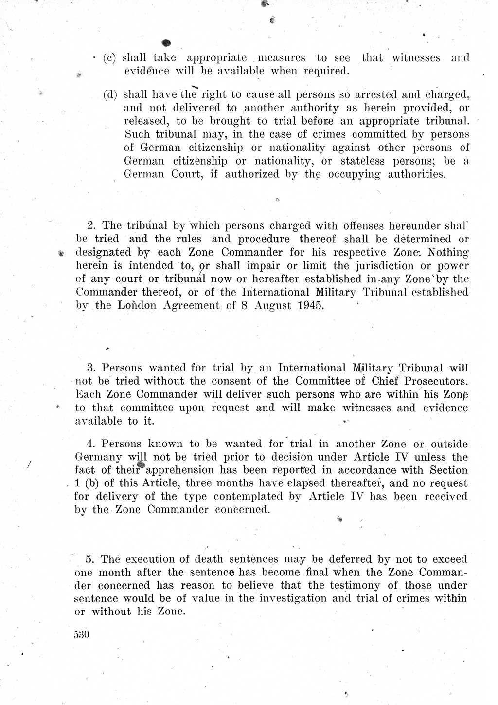 Das Recht der Besatzungsmacht (Deutschland), Proklamationen, Deklerationen, Verordnungen, Gesetze und Bekanntmachungen 1947, Seite 530 (R. Bes. Dtl. 1947, S. 530)