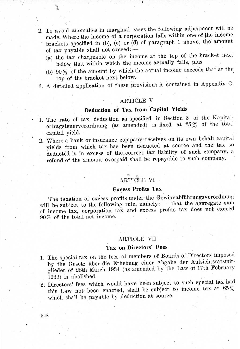 Das Recht der Besatzungsmacht (Deutschland), Proklamationen, Deklerationen, Verordnungen, Gesetze und Bekanntmachungen 1947, Seite 548 (R. Bes. Dtl. 1947, S. 548)