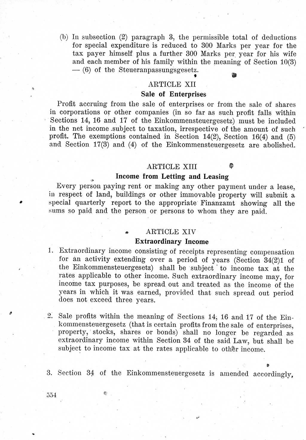 Das Recht der Besatzungsmacht (Deutschland), Proklamationen, Deklerationen, Verordnungen, Gesetze und Bekanntmachungen 1947, Seite 554 (R. Bes. Dtl. 1947, S. 554)