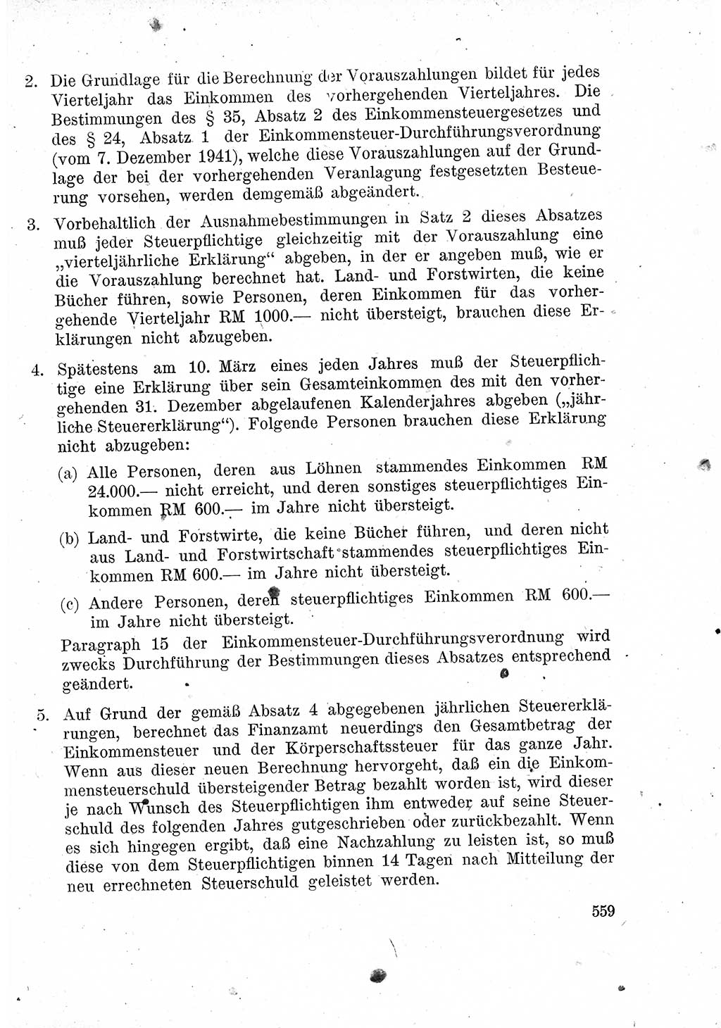 Das Recht der Besatzungsmacht (Deutschland), Proklamationen, Deklerationen, Verordnungen, Gesetze und Bekanntmachungen 1947, Seite 559 (R. Bes. Dtl. 1947, S. 559)