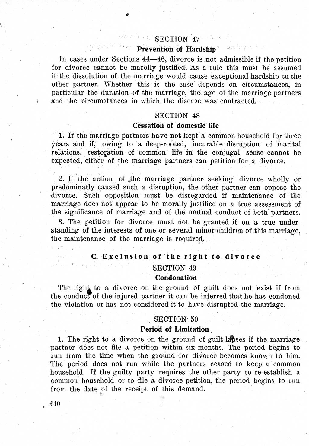 Das Recht der Besatzungsmacht (Deutschland), Proklamationen, Deklerationen, Verordnungen, Gesetze und Bekanntmachungen 1947, Seite 610 (R. Bes. Dtl. 1947, S. 610)