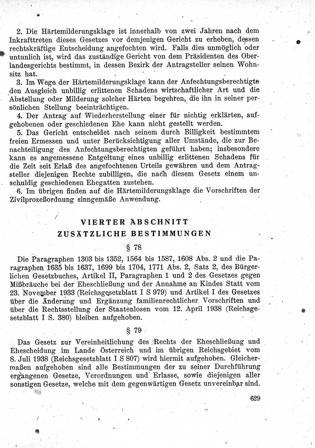 Das Recht der Besatzungsmacht (Deutschland), Proklamationen, Deklerationen, Verordnungen, Gesetze und Bekanntmachungen 1947, Seite 629 (R. Bes. Dtl. 1947, S. 629)