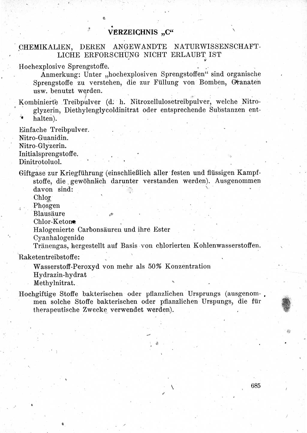 Das Recht der Besatzungsmacht (Deutschland), Proklamationen, Deklerationen, Verordnungen, Gesetze und Bekanntmachungen 1947, Seite 685 (R. Bes. Dtl. 1947, S. 685)