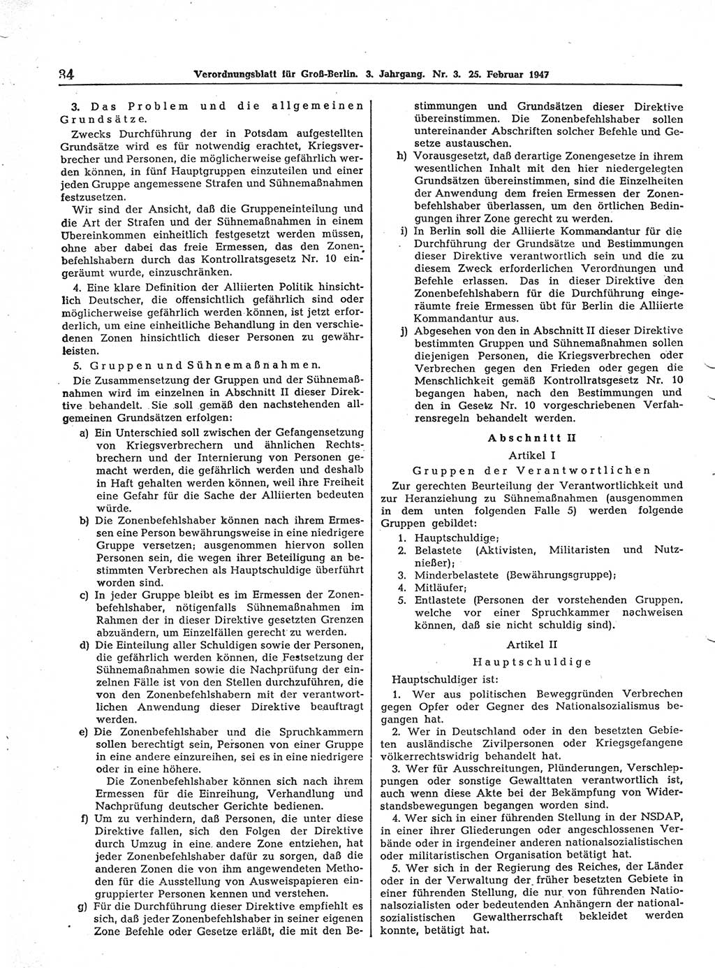 Verordnungsblatt (VOBl.) für Groß-Berlin 1947, Seite 34 (VOBl. Bln. 1947, S. 34)