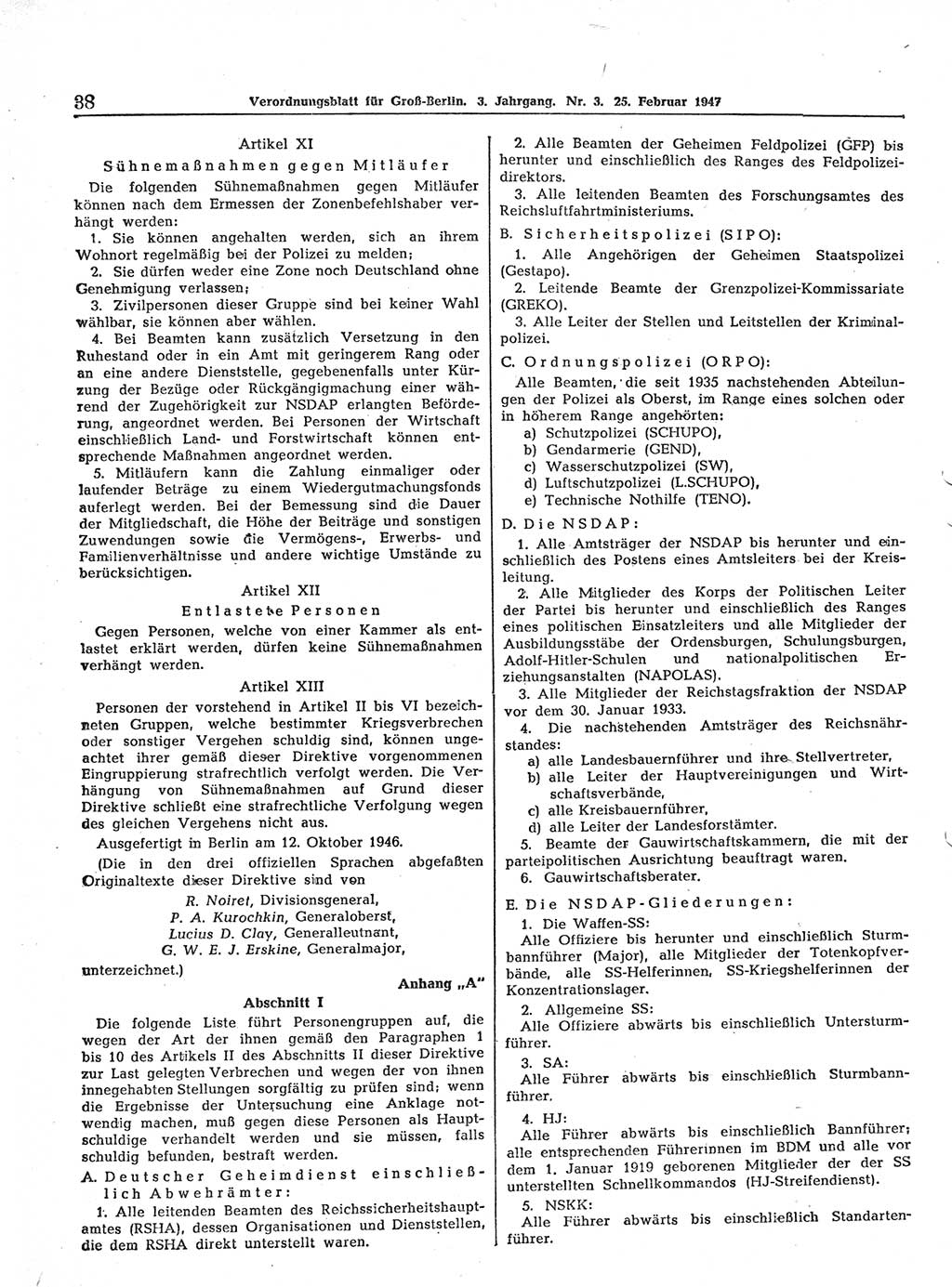 Verordnungsblatt (VOBl.) für Groß-Berlin 1947, Seite 38 (VOBl. Bln. 1947, S. 38)