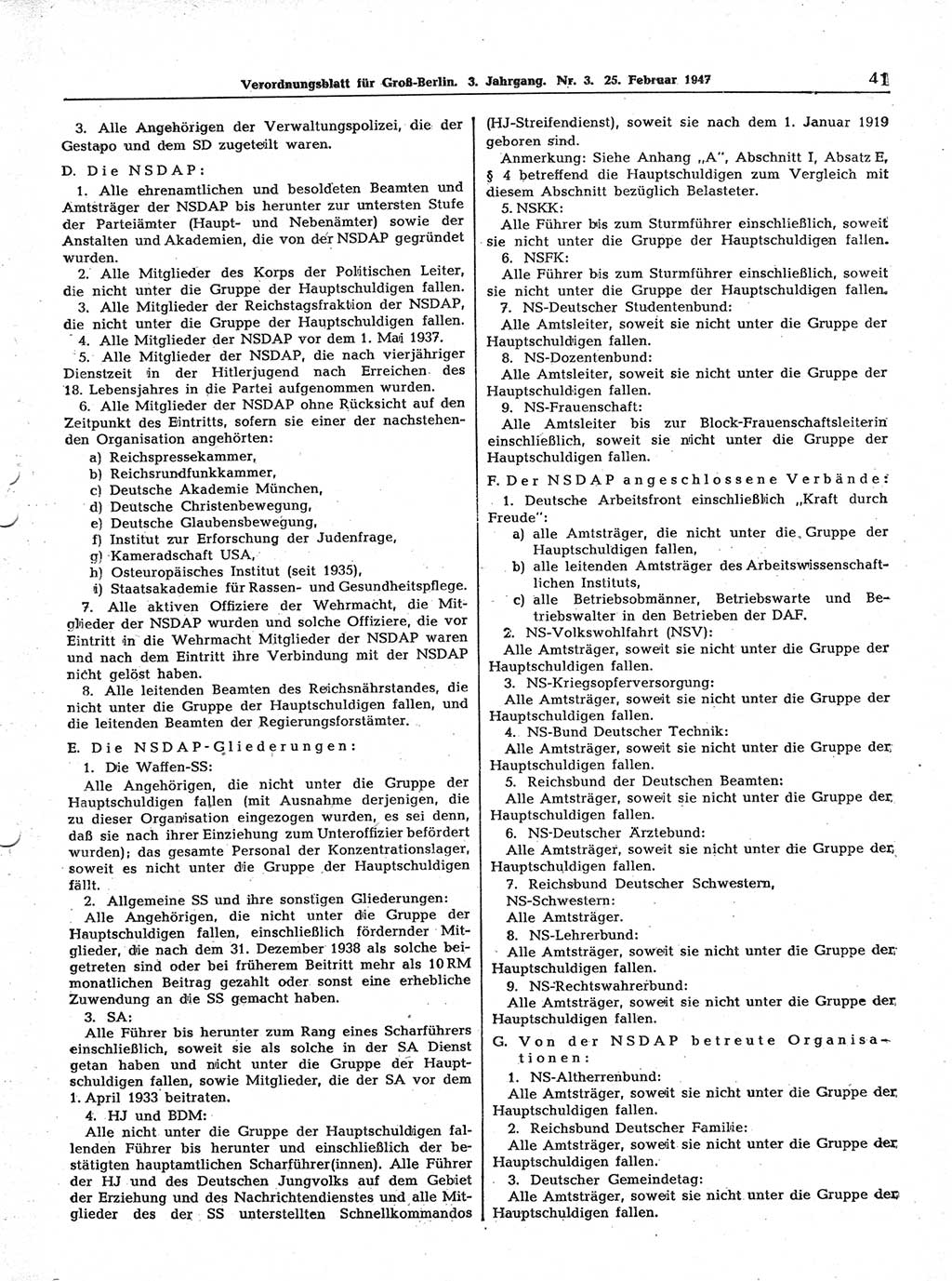 Verordnungsblatt (VOBl.) für Groß-Berlin 1947, Seite 41 (VOBl. Bln. 1947, S. 41)