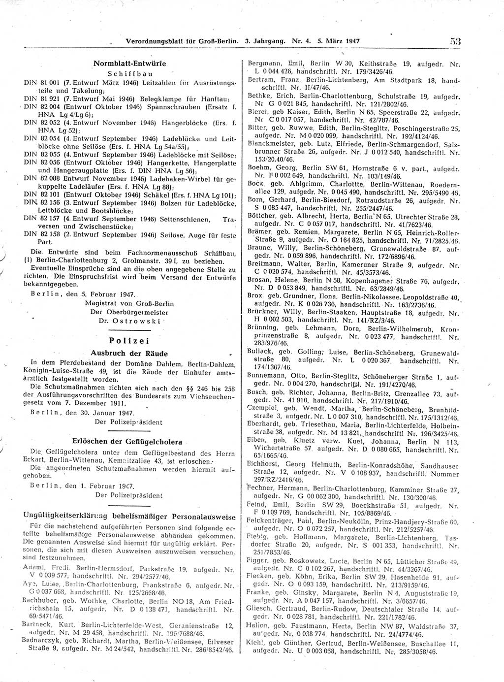 Verordnungsblatt (VOBl.) für Groß-Berlin 1947, Seite 53 (VOBl. Bln. 1947, S. 53)