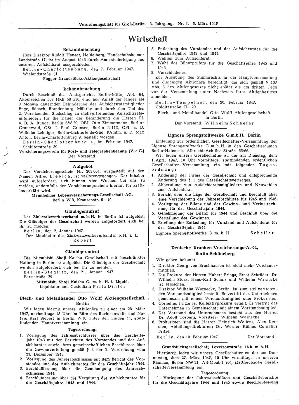 Verordnungsblatt (VOBl.) für Groß-Berlin 1947, Seite 63 (VOBl. Bln. 1947, S. 63)