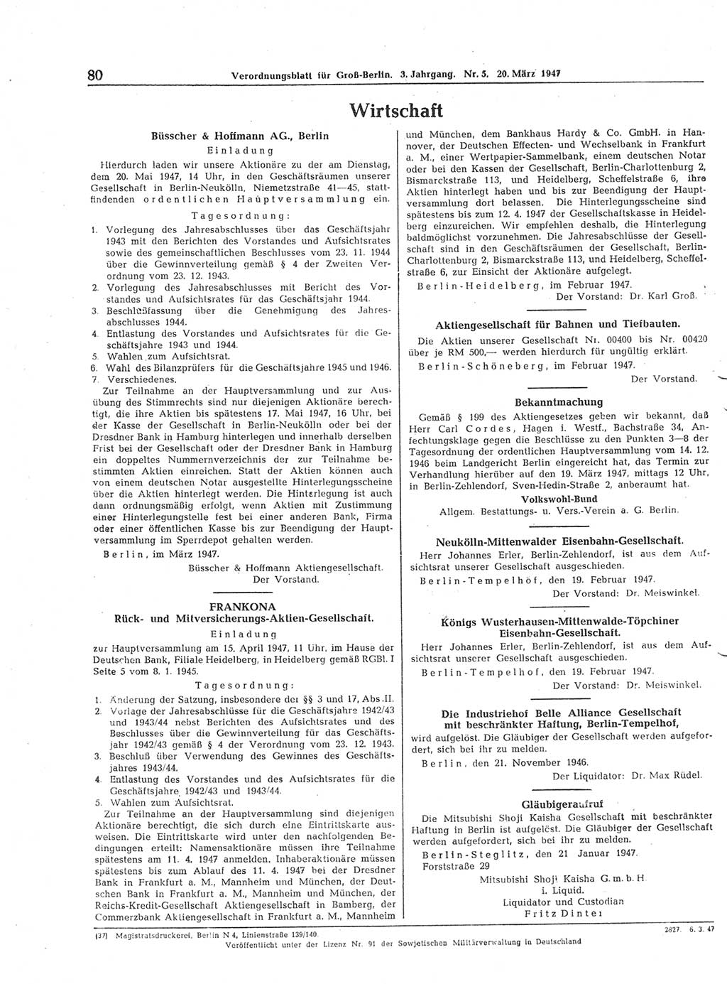 Verordnungsblatt (VOBl.) für Groß-Berlin 1947, Seite 80 (VOBl. Bln. 1947, S. 80)