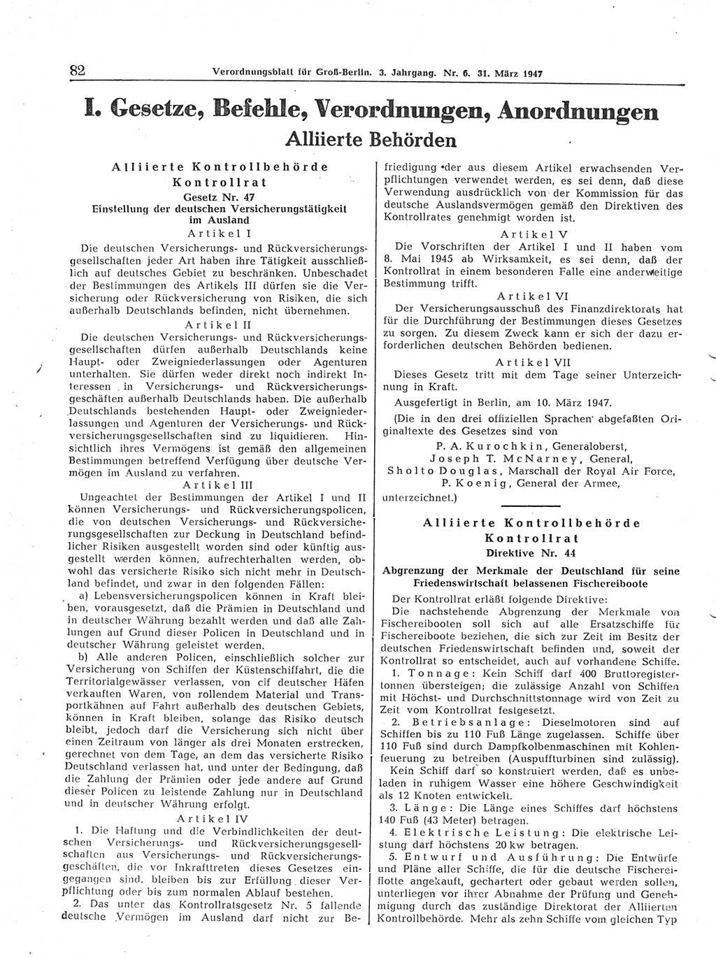 Verordnungsblatt (VOBl.) für Groß-Berlin 1947, Seite 82 (VOBl. Bln. 1947, S. 82)
