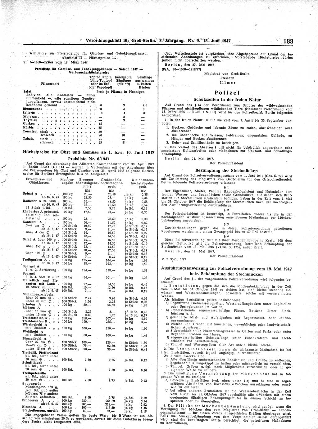 Verordnungsblatt (VOBl.) für Groß-Berlin 1947, Seite 133 (VOBl. Bln. 1947, S. 133)
