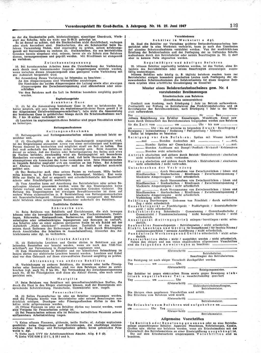 Verordnungsblatt (VOBl.) für Groß-Berlin 1947, Seite 139 (VOBl. Bln. 1947, S. 139)
