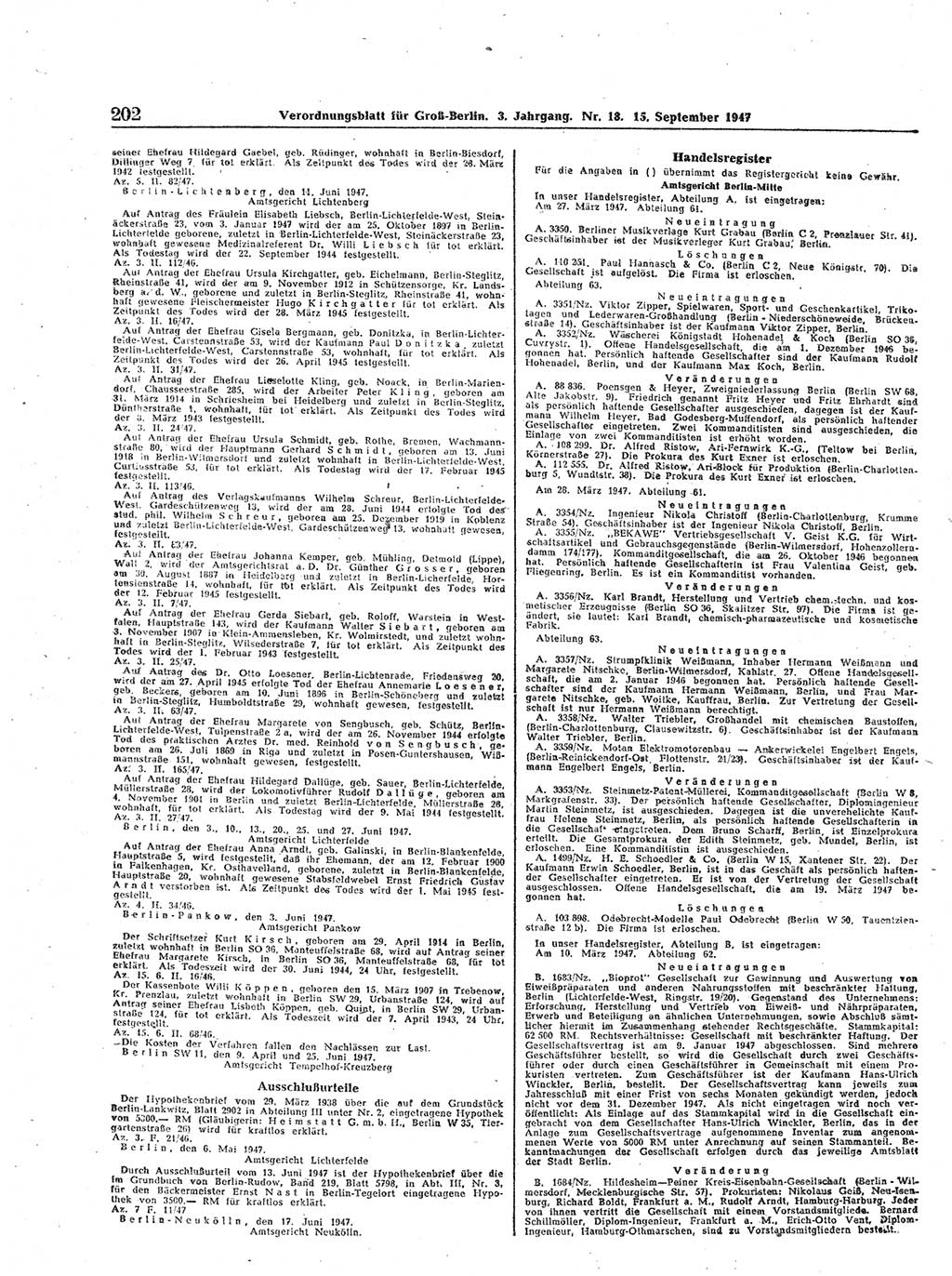 Verordnungsblatt (VOBl.) für Groß-Berlin 1947, Seite 202 (VOBl. Bln. 1947, S. 202)