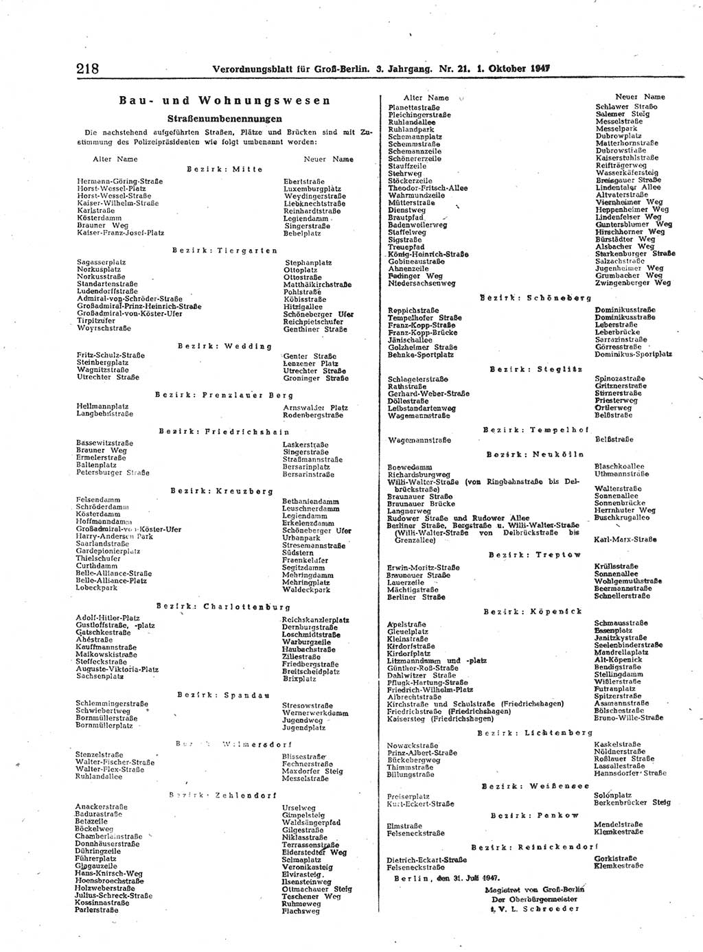 Verordnungsblatt (VOBl.) für Groß-Berlin 1947, Seite 218 (VOBl. Bln. 1947, S. 218)