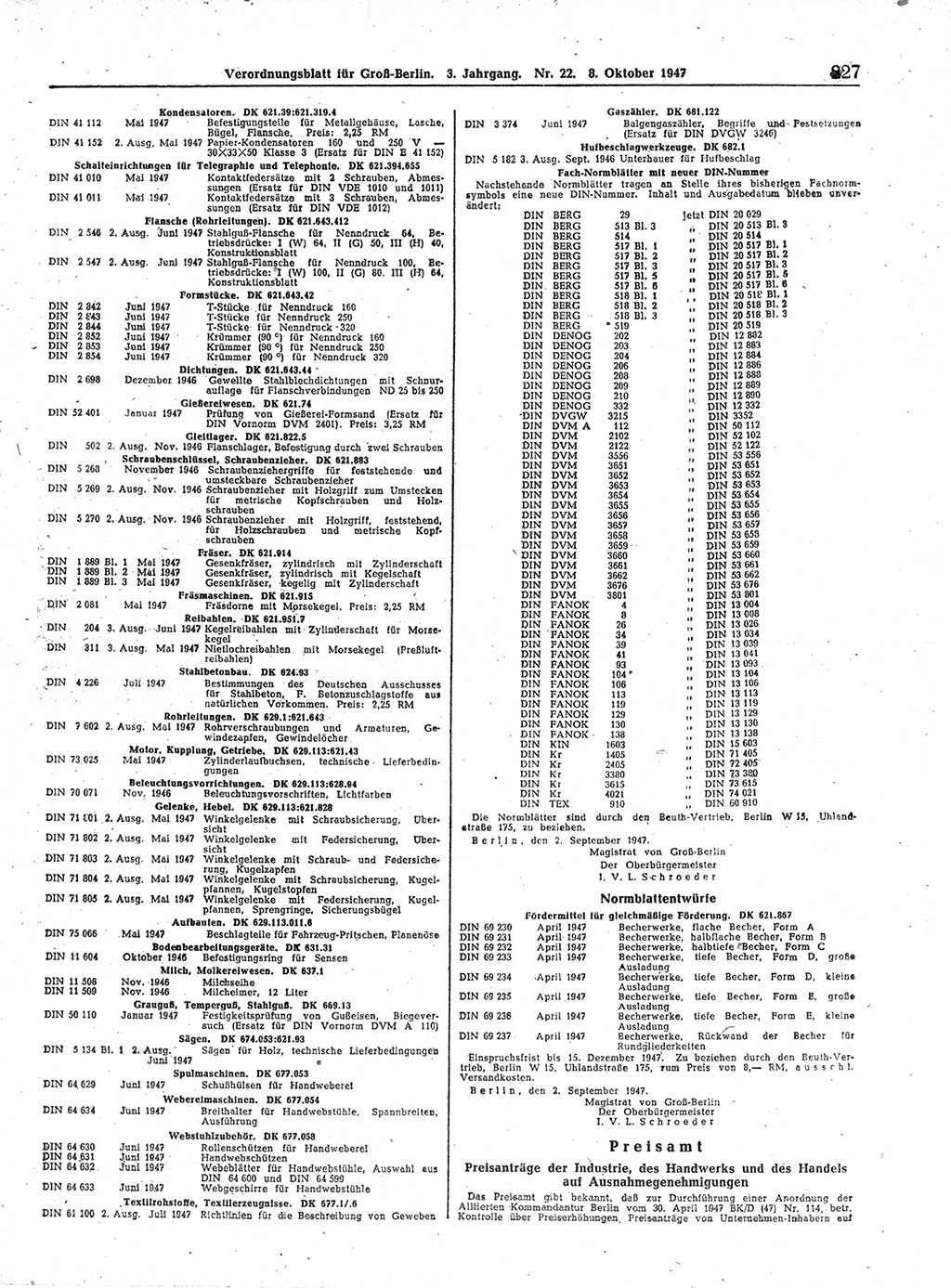 Verordnungsblatt (VOBl.) für Groß-Berlin 1947, Seite 227 (VOBl. Bln. 1947, S. 227)