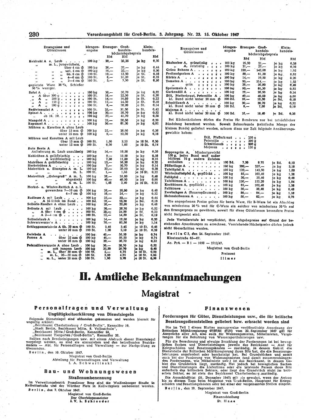 Verordnungsblatt (VOBl.) für Groß-Berlin 1947, Seite 230 (VOBl. Bln. 1947, S. 230)