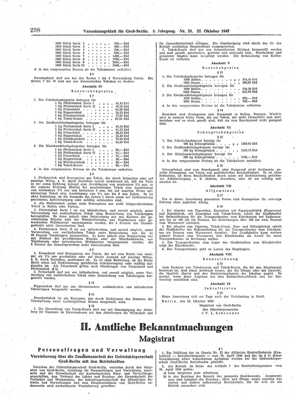 Verordnungsblatt (VOBl.) für Groß-Berlin 1947, Seite 238 (VOBl. Bln. 1947, S. 238)