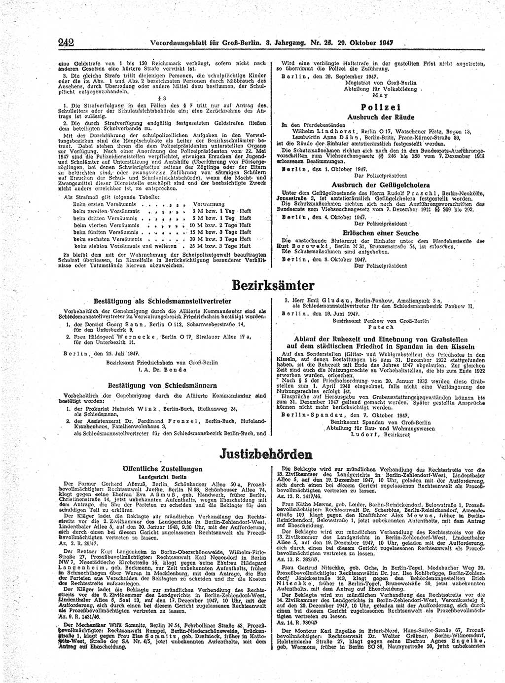 Verordnungsblatt (VOBl.) für Groß-Berlin 1947, Seite 242 (VOBl. Bln. 1947, S. 242)