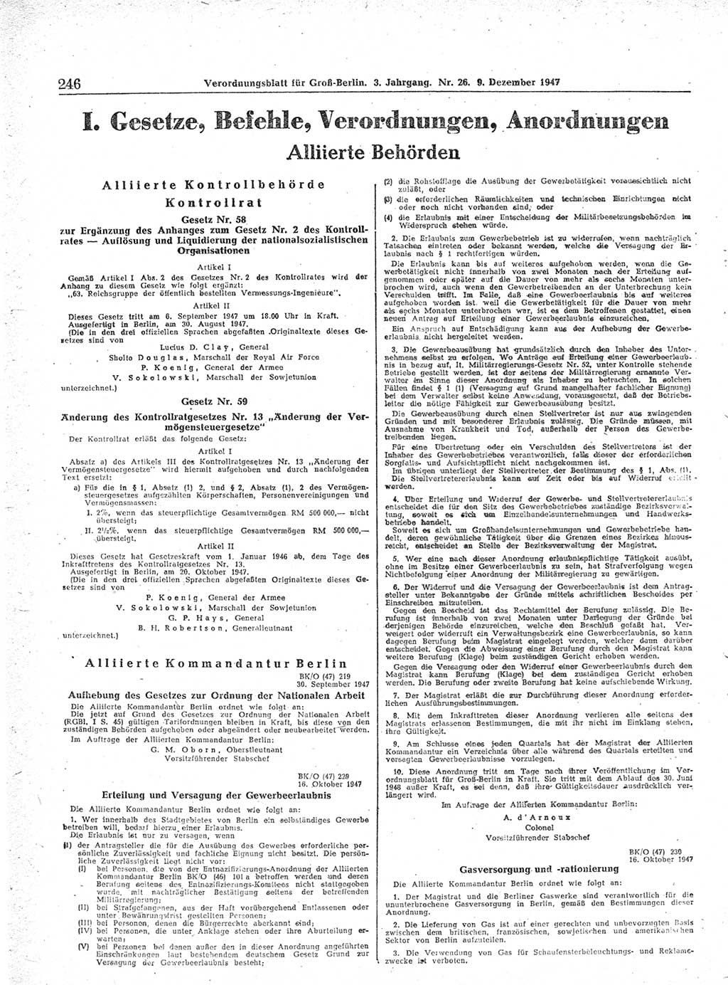 Verordnungsblatt (VOBl.) für Groß-Berlin 1947, Seite 246 (VOBl. Bln. 1947, S. 246)