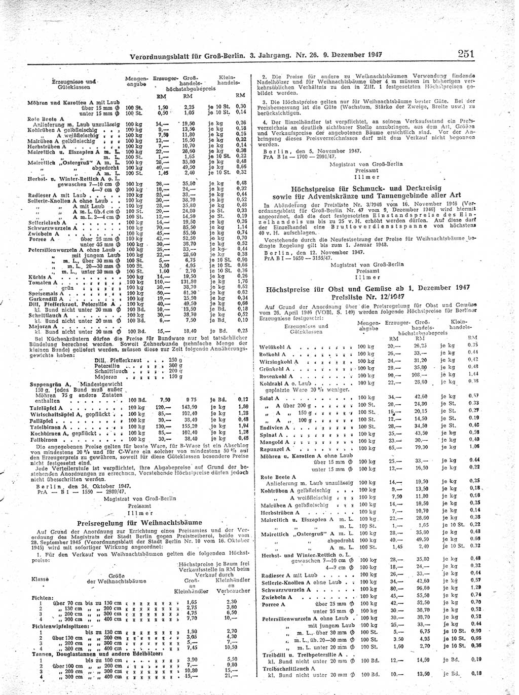 Verordnungsblatt (VOBl.) für Groß-Berlin 1947, Seite 251 (VOBl. Bln. 1947, S. 251)