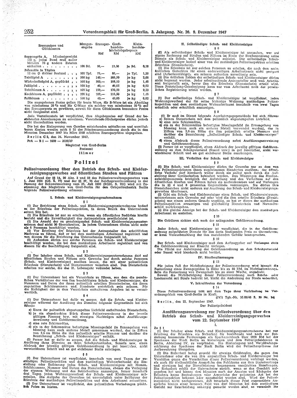 Verordnungsblatt (VOBl.) für Groß-Berlin 1947, Seite 252 (VOBl. Bln. 1947, S. 252)