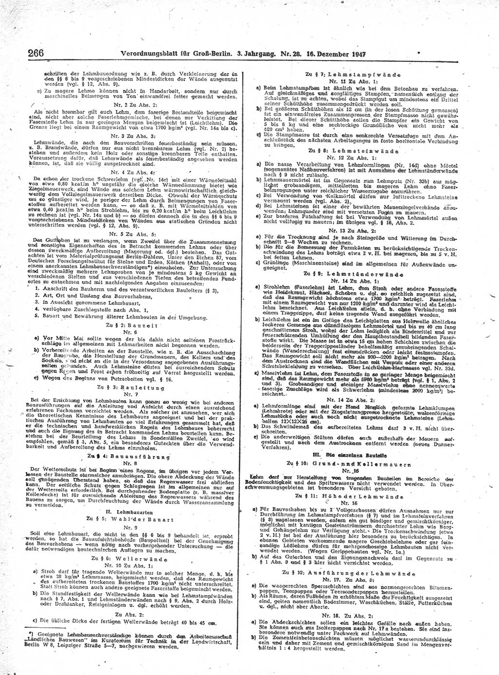 Verordnungsblatt (VOBl.) für Groß-Berlin 1947, Seite 266 (VOBl. Bln. 1947, S. 266)
