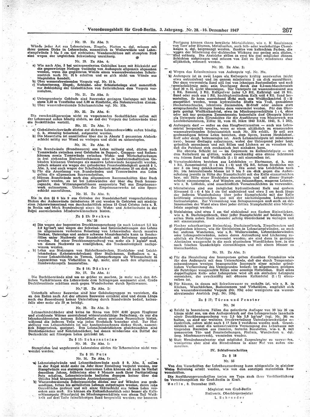 Verordnungsblatt (VOBl.) für Groß-Berlin 1947, Seite 267 (VOBl. Bln. 1947, S. 267)