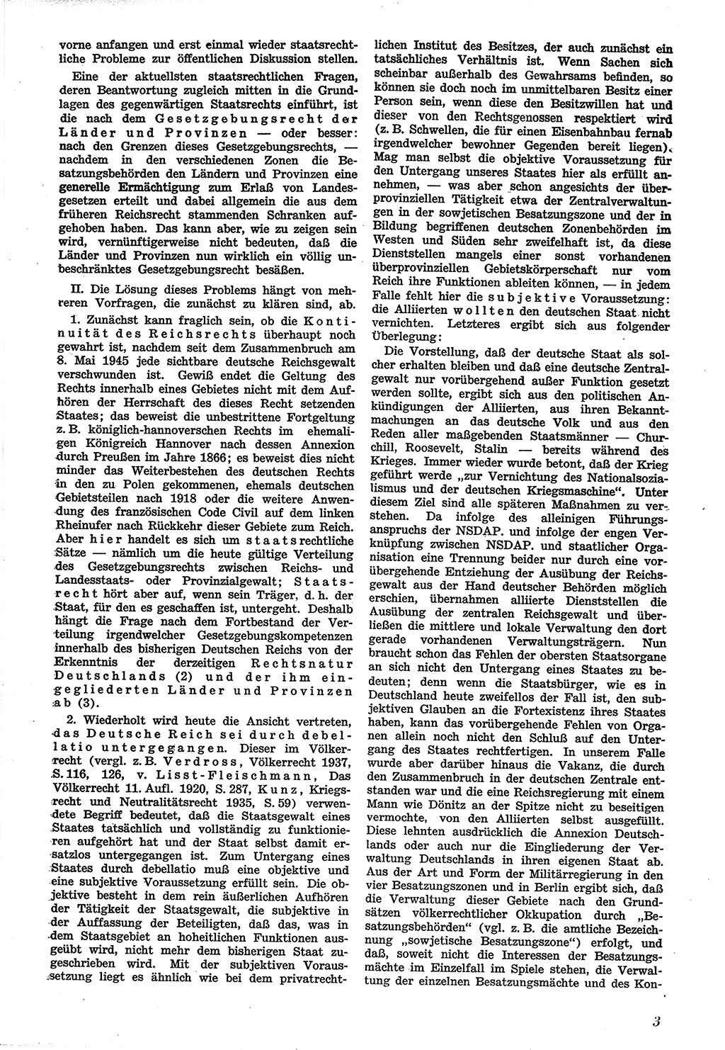 Neue Justiz (NJ), Zeitschrift für Recht und Rechtswissenschaft [Sowjetische Besatzungszone (SBZ) Deutschland], 1. Jahrgang 1947, Seite 3 (NJ SBZ Dtl. 1947, S. 3)