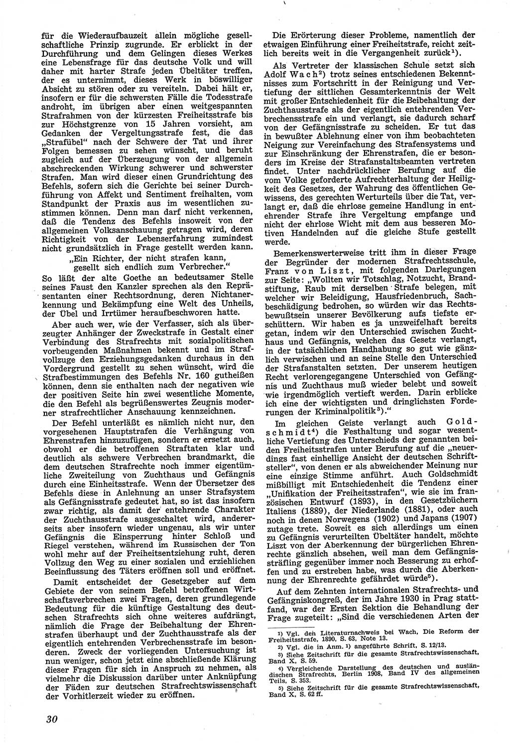 Neue Justiz (NJ), Zeitschrift für Recht und Rechtswissenschaft [Sowjetische Besatzungszone (SBZ) Deutschland], 1. Jahrgang 1947, Seite 30 (NJ SBZ Dtl. 1947, S. 30)