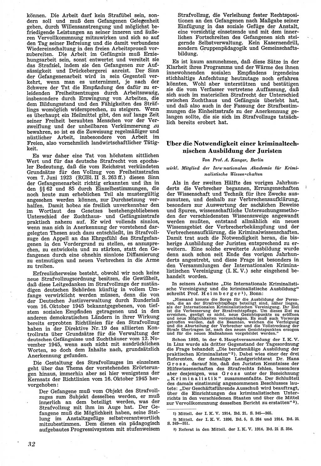 Neue Justiz (NJ), Zeitschrift für Recht und Rechtswissenschaft [Sowjetische Besatzungszone (SBZ) Deutschland], 1. Jahrgang 1947, Seite 32 (NJ SBZ Dtl. 1947, S. 32)