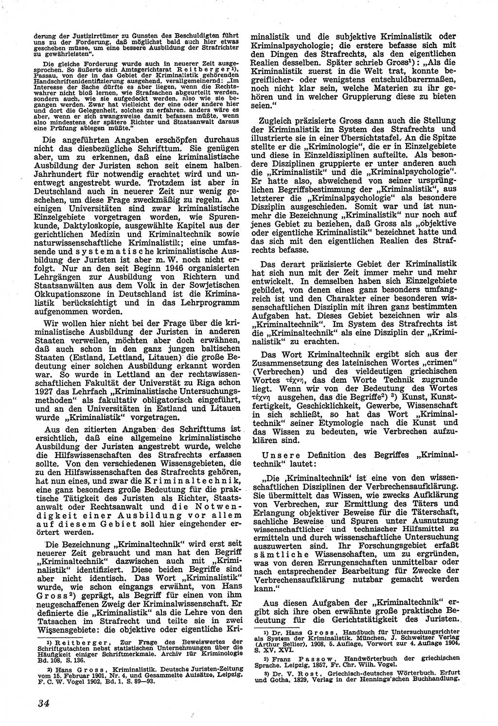 Neue Justiz (NJ), Zeitschrift für Recht und Rechtswissenschaft [Sowjetische Besatzungszone (SBZ) Deutschland], 1. Jahrgang 1947, Seite 34 (NJ SBZ Dtl. 1947, S. 34)
