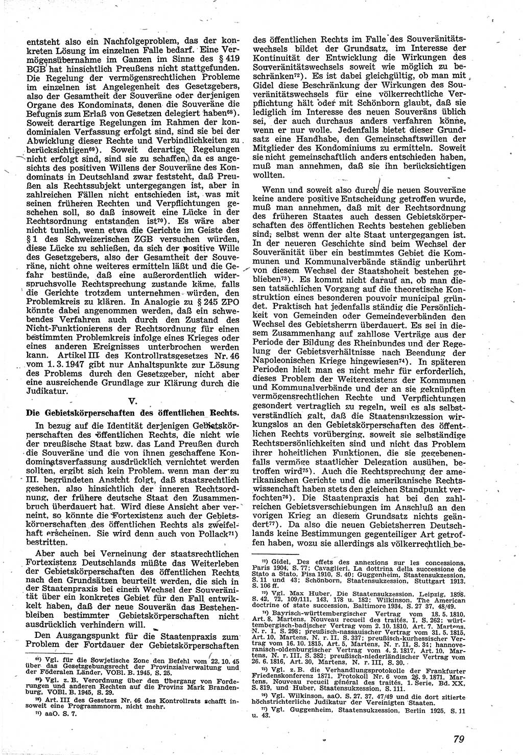 Neue Justiz (NJ), Zeitschrift für Recht und Rechtswissenschaft [Sowjetische Besatzungszone (SBZ) Deutschland], 1. Jahrgang 1947, Seite 79 (NJ SBZ Dtl. 1947, S. 79)
