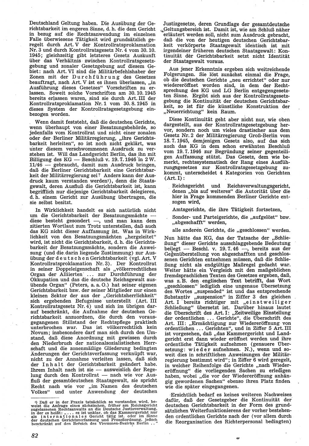 Neue Justiz (NJ), Zeitschrift für Recht und Rechtswissenschaft [Sowjetische Besatzungszone (SBZ) Deutschland], 1. Jahrgang 1947, Seite 82 (NJ SBZ Dtl. 1947, S. 82)