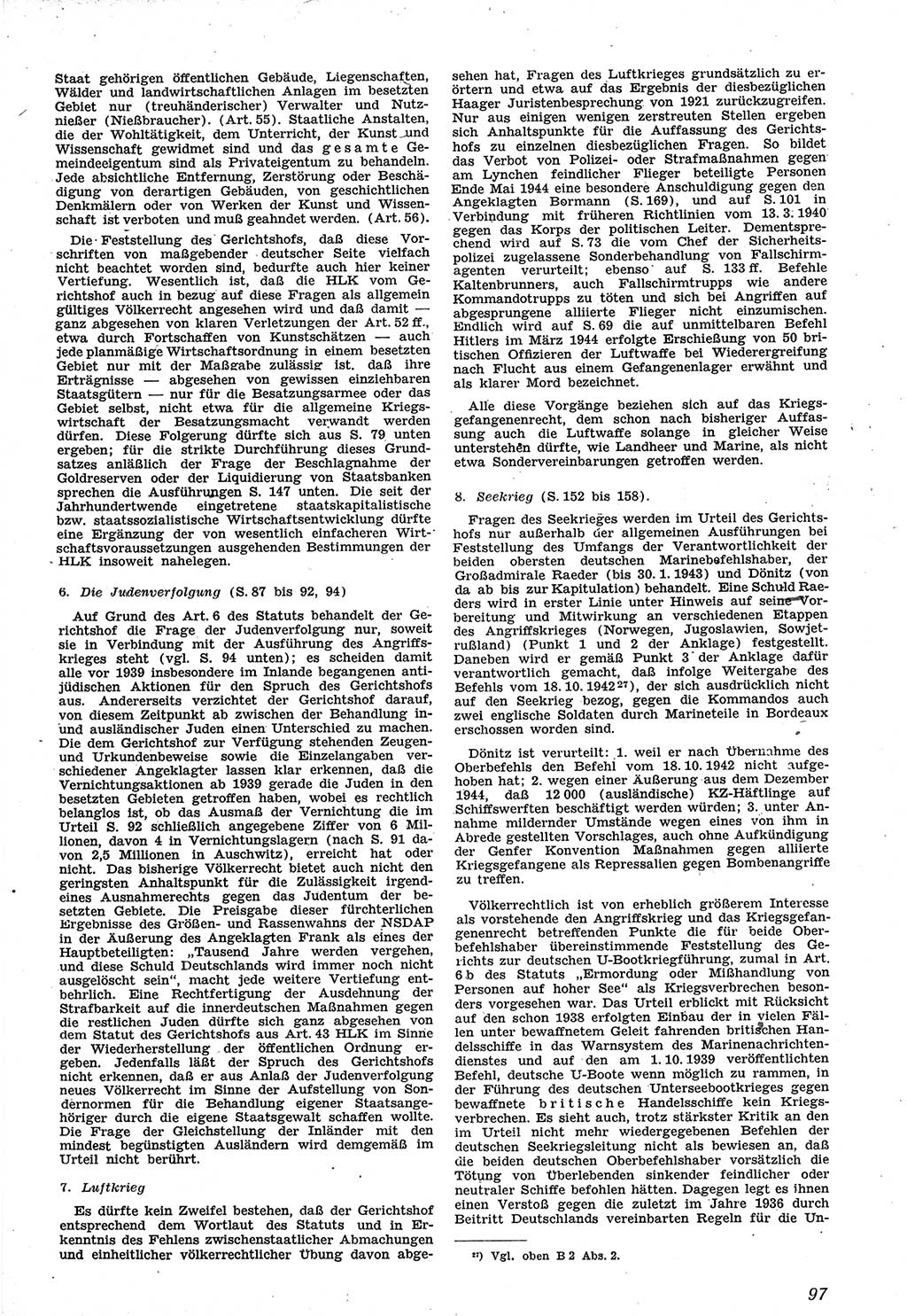 Neue Justiz (NJ), Zeitschrift für Recht und Rechtswissenschaft [Sowjetische Besatzungszone (SBZ) Deutschland], 1. Jahrgang 1947, Seite 97 (NJ SBZ Dtl. 1947, S. 97)