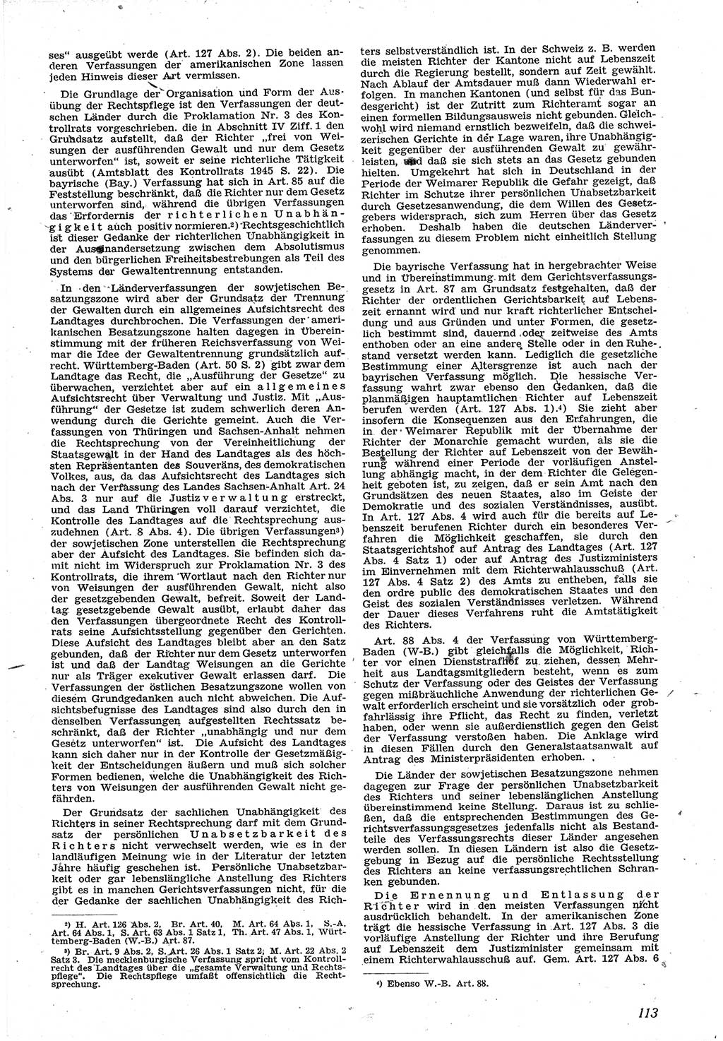 Neue Justiz (NJ), Zeitschrift für Recht und Rechtswissenschaft [Sowjetische Besatzungszone (SBZ) Deutschland], 1. Jahrgang 1947, Seite 113 (NJ SBZ Dtl. 1947, S. 113)