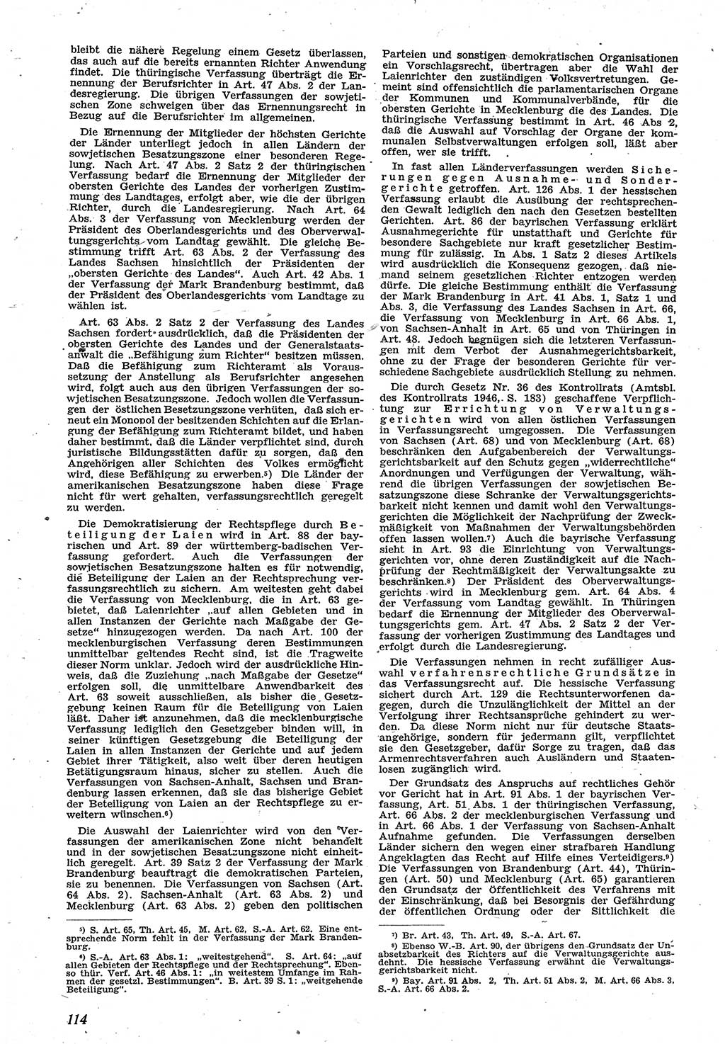 Neue Justiz (NJ), Zeitschrift für Recht und Rechtswissenschaft [Sowjetische Besatzungszone (SBZ) Deutschland], 1. Jahrgang 1947, Seite 114 (NJ SBZ Dtl. 1947, S. 114)