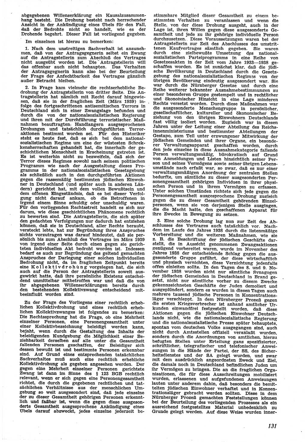 Neue Justiz (NJ), Zeitschrift für Recht und Rechtswissenschaft [Sowjetische Besatzungszone (SBZ) Deutschland], 1. Jahrgang 1947, Seite 131 (NJ SBZ Dtl. 1947, S. 131)