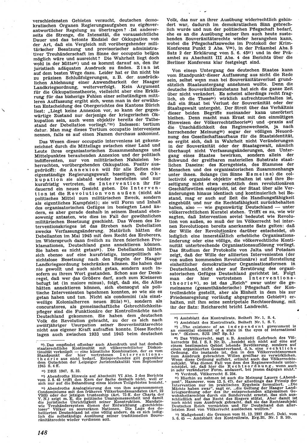 Neue Justiz (NJ), Zeitschrift für Recht und Rechtswissenschaft [Sowjetische Besatzungszone (SBZ) Deutschland], 1. Jahrgang 1947, Seite 148 (NJ SBZ Dtl. 1947, S. 148)