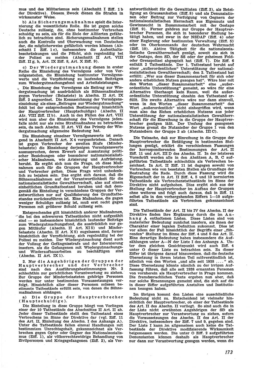 Neue Justiz (NJ), Zeitschrift für Recht und Rechtswissenschaft [Sowjetische Besatzungszone (SBZ) Deutschland], 1. Jahrgang 1947, Seite 173 (NJ SBZ Dtl. 1947, S. 173)