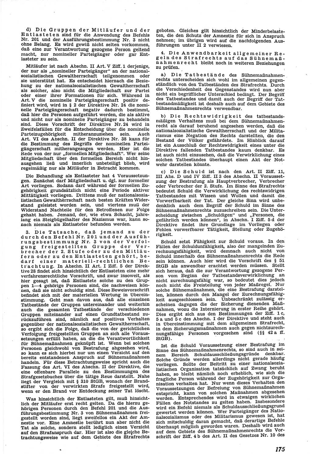 Neue Justiz (NJ), Zeitschrift für Recht und Rechtswissenschaft [Sowjetische Besatzungszone (SBZ) Deutschland], 1. Jahrgang 1947, Seite 175 (NJ SBZ Dtl. 1947, S. 175)